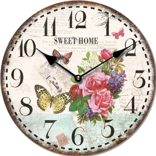 Wall clock "Sweet home" - wood