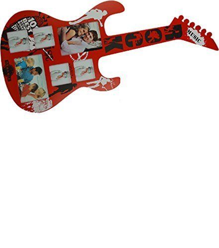 Picture frame 5 seats "Guitar", red color, 74x33 cm - in wood