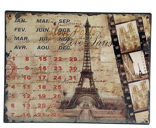 UNIVERSAL CALENDAR, VINTAGE STYLE, "PARIS", FROM WALL, CM 25X33