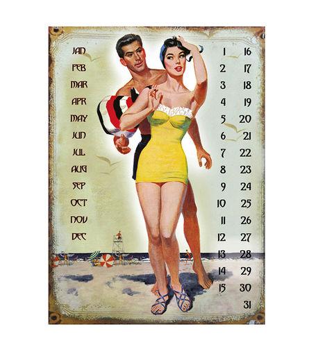 UNIVERSAL CALENDAR, VINTAGE STYLE, "LOVE", FROM WALL, CM 25X33