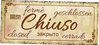 Targa decoro in latta stile Vintage "Chiuso" cm 25x11