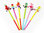 Set of 6 "Colorful lucky charm" assorted pencils, for children, in wood