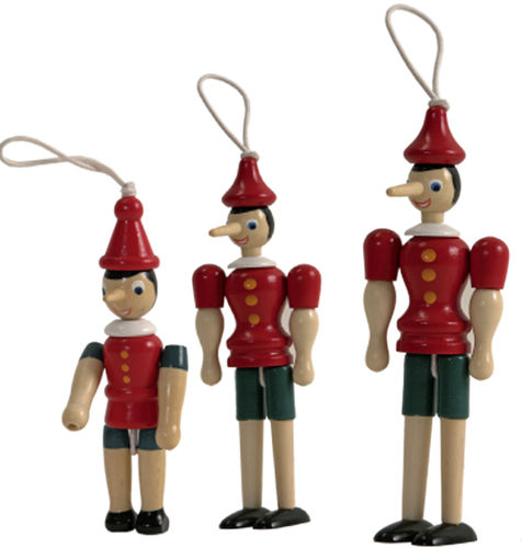 Set da 6 "Pinocchio piccolo" in legno, 10 cm