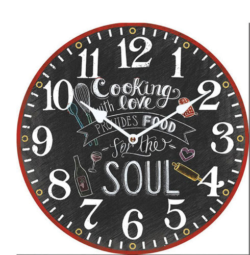 Wall clock "Cooking with love" - wood