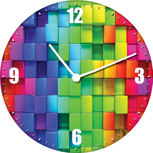 Wall clock "Colors 3D" - wood