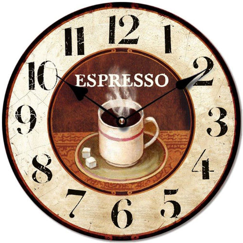 Wall clock vintage style "Espresso" - wood