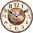Wall clock vintage style "Caffe'"- wood