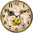 Wall clock vintage style "Sunflowers" - wood