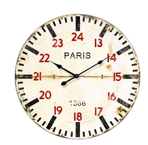 Wall clock "Paris" Vintage style, 60 cm - wood