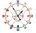 Wall clock "Colours Vintage abstract" vintage style, metal, cm 60