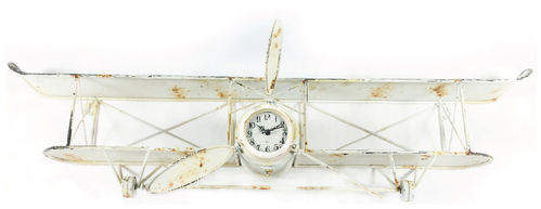 Clock "Airplane", vintage style, metal, cm 84x27h x13 depth
