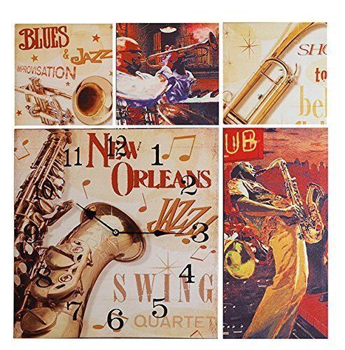 SET 5 CANVAS "NEW ORLEANS" CANVAS WITH 60X60X2,5CM WATCH