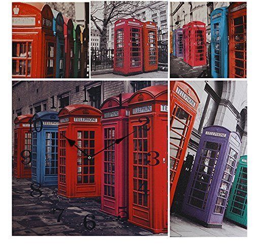 SET 5 CANVAS "TELEPHONE BOOTHS" CANVAS WITH 60X60X2,5CM WATCH