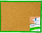 Lavagna/bacheca promemoria, in sughero, per puntine, cornice in legno verde, cm 30x45