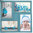 Cornice portafoto, "Colors" in pvc effetto legno, colore azzurro, 4 posti per foto, cm 28x28