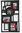 Cornice portafoto "Mosaic" 9 posti per foto, in pvc, colore nero, cm 75,5x43