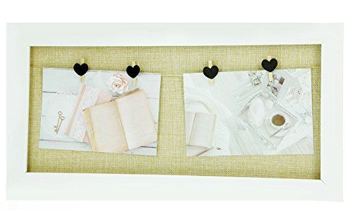 Picture frame, "BACHECA", shabby chic, 2 places for photo, wood effect pvc, cm 20x40