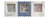 Cornice portafoto, "STAMPS" pvc effetto legno, colore bianco e blu, 3 posti, cm 42x16