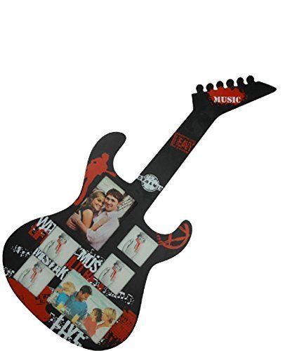 Picture frame 5 seats "Guitar", black color, 74x33 cm - in wood