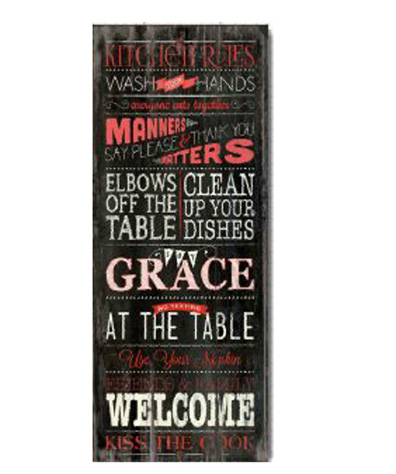 TIN PLATE, VINTAGE STYLE, "WELCOME..." CM 25X11