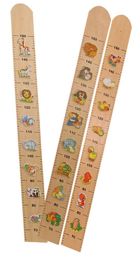 Children's height  "Colorful animals", of wood, cm 10x100