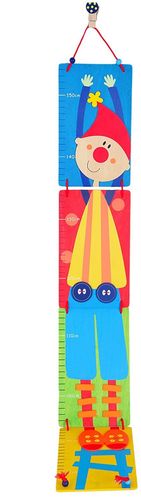 Metro per altezza bambini "Clown",pieghevole, in legno, cm 12x80h