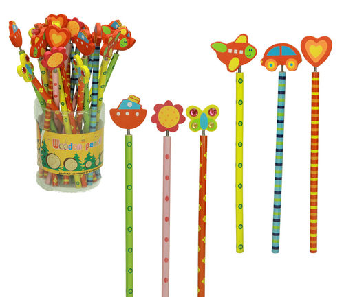 Set of 6 "Fantasy" pencils for children, wood