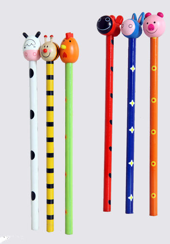 Set di 6 matite assortite "Fattoria", per bambini, in legno