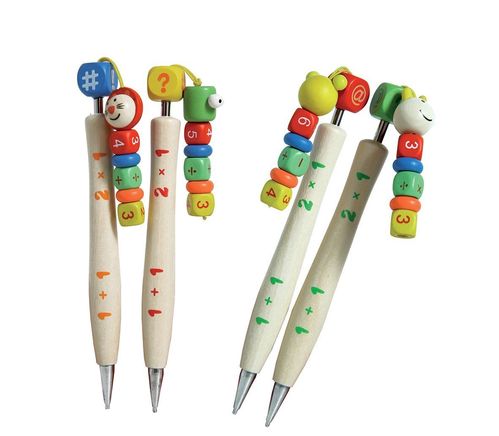 Set da 4 matite con mina assortite "Allegra matematica" per bambini , in legno