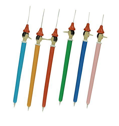 Penne colorate "Pinocchio", set da sei pezzi colori assortiti