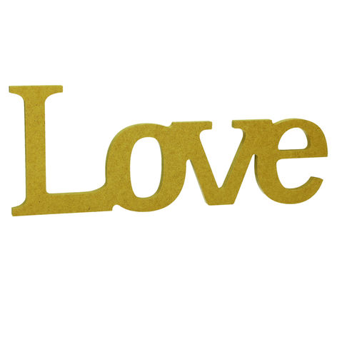 Scritta "Love", per decoupage, legno mdf, cm 35x13,5x1h