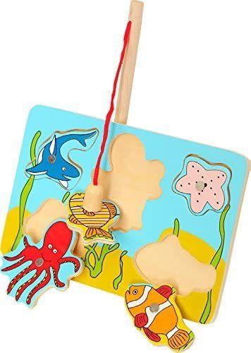 Puzzle per bambini "I pesciolini colorati", in legno, cm 18x12