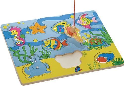 Puzzle per bambini"I pesciolini colorati", in legno, cm 30x23