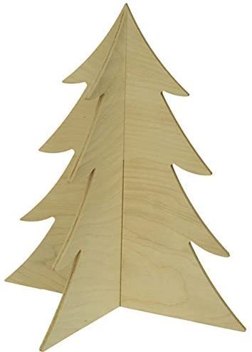 Addobbo/decoro Natale, "Albero di Natale", in legno, decoupage, cm 26x30h